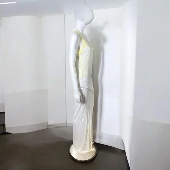 Young Fabulous & Broke Maxi Dress White Yellow, Size Large - Picture 8 of 13